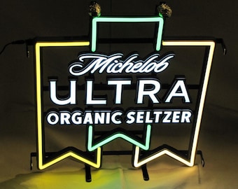Michelob Ultra Organic Seltzer LED Beer Sign – 26" x 22" Lighted Bar Pub Wall Lamp – Man Cave Decor