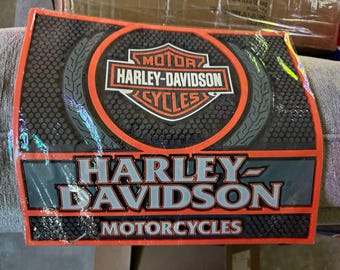 Harley-Davidson Rubber Bar Mat | Motorcycle Man Cave Decor | Rider's Home Bar | Biker Gift | Garage Essential | Whiskey Mat