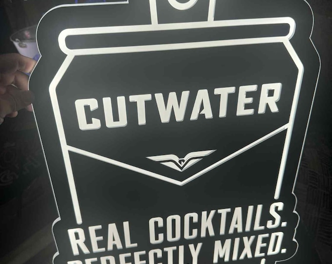 Cutwater Cocktails LED Sign 19x28 – Real Cocktails Perfectly Mixed Bar Light