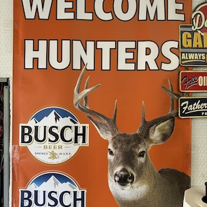 Busch Light Beer Willkommen Jäger Garage Man Cave Banner 2 &#39;x 3 &#39;- Man Cave Decor