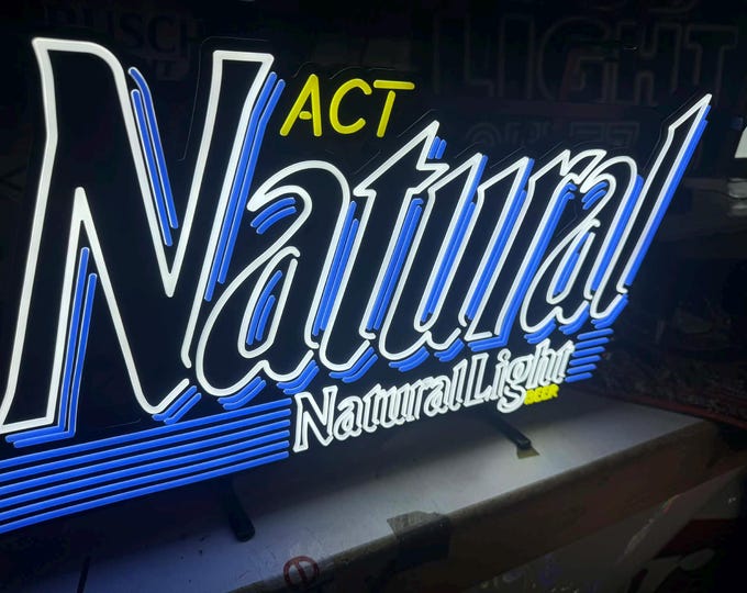 Natural Light “Act Natural” LED Sign – 24" Wide – Bar Light, Beer Sign, Mancave Decor, Brand New