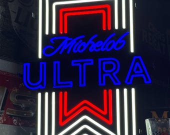 Michelob Ultra Beer Light-Up LED Bar Sign – Vertical 22.5” x 32.5” – Perfect for Man Cave