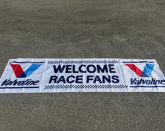 Beautiful Valvoline Welcome Race Fans banner 2 x 8ft Garage Banner - NASCAR racing