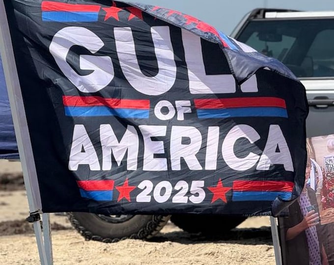 GULF of AMERICA 2025 Flag – 3x5 Ft Funny Political Banner – Patriotic Red White Blue Flag with Stars – Mancave or Tailgate Decor