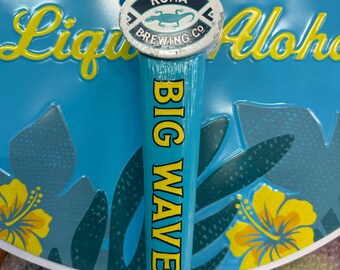 Used Kona Brewing Co. BIG WAVE Golden Ale Beer Tap Handle - Authentic Brewery Collectible
