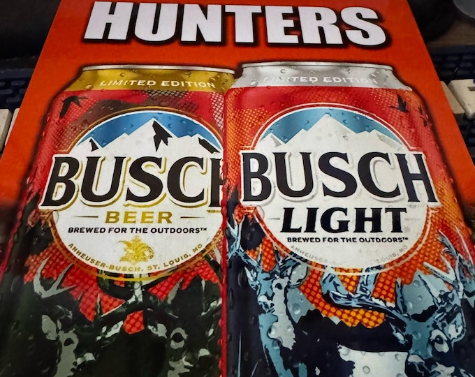 Busch Beer & Light "Welcome Hunters" Limited Edition Tin Sign – Deer Camo Design – 12x8 – New