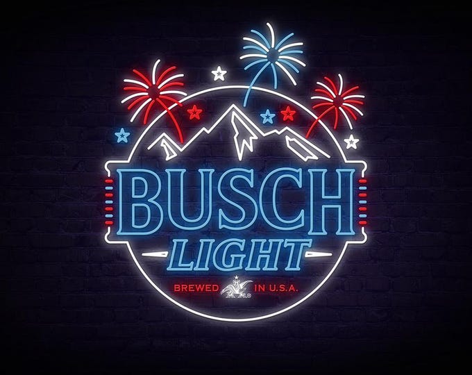 Busch Light Patriotic LED Sign 25.5x22.75 Beer Light, Fourth of July Bar Decor, Americana mancavedecor