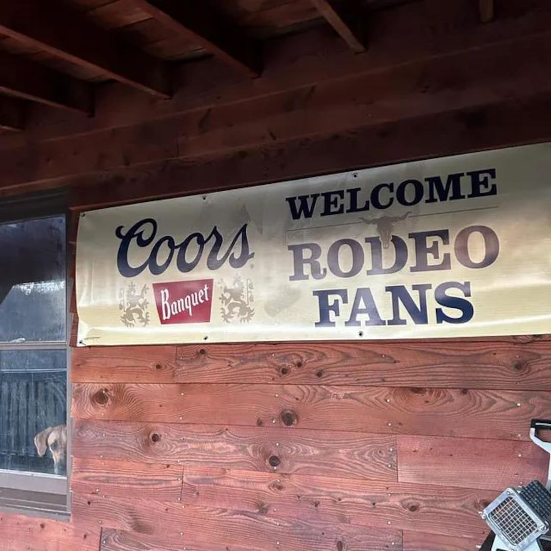 Coors Banquet Welcome Rodeo Fans Banner 76x24” Western Bar Mancave