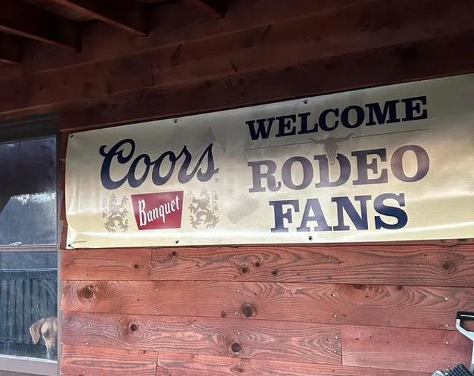 Coors Banquet Welcome Rodeo Fans Banner 76x24” Western Bar Mancave Decor