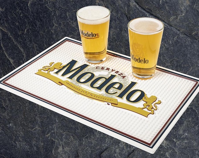 Modelo Bar Mat for Countertop – 18x12 Rubber Spill Mat for Home Bar, Kegerator, Coffee Station, Non-Slip Beer Mat