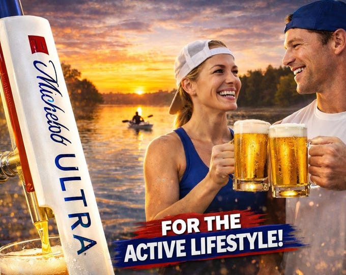 NEW Michelob Ultra Ribbon Logo Beer Tap Handle – 12” Tall – Brand New in Box!