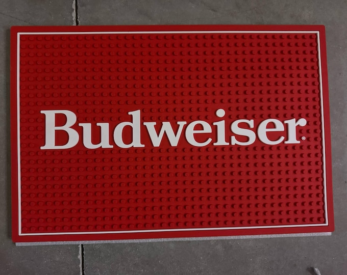 Budweiser Beer Bar Mat – 12" x 18" – Perfect for Home Bars, Garages, or Man Caves!
