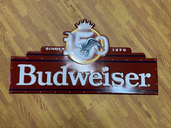 Budweiser 150th Anniversary Tin Sign Heritage Series Eagle 25x13