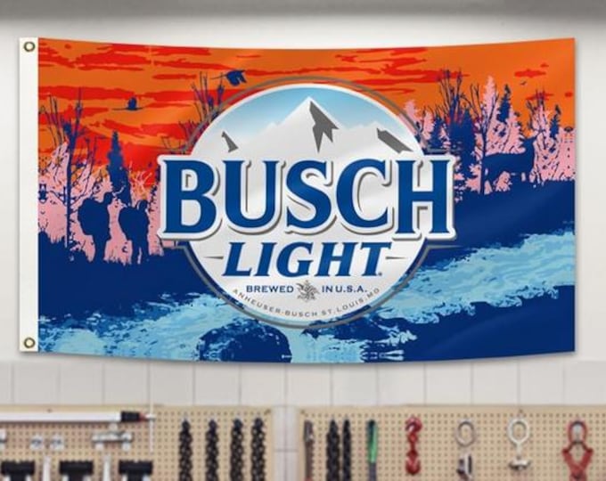 Busch Light Flag 3x5ft – Hunting Beer Banner for Man Cave, Bar, Garage, or Outdoor Decor