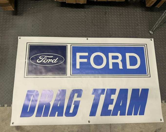 Ford Drag Racing Team Garage Banner Man Cave Banner 3x5ft