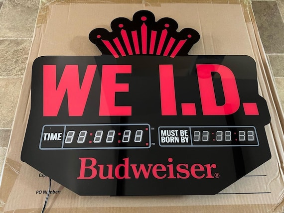 Budweiser “we I.D.” LED Digital Display Sign – Bar Age