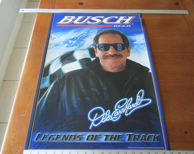 RARE Dale Earnhardt Sr. Busch Beer NASCAR Poster – 27x19 – Vintage 2000 Collectible