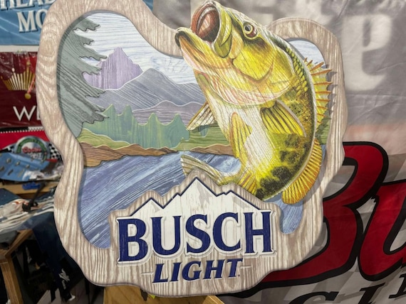 釣り　フィッシング　BUSCH LIGHT 飾り物　オシャレ Busch Light Wood Fishing Sign 23
