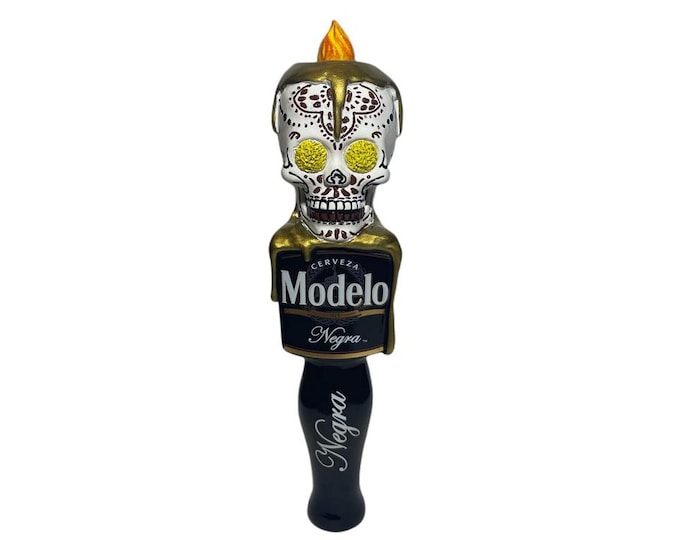 Modelo Negra Tap Handle – 11" Día de los Muertos Skull Edition by Taphandles, Rare Beer Tap Handle, Bar & Man Cave Decor