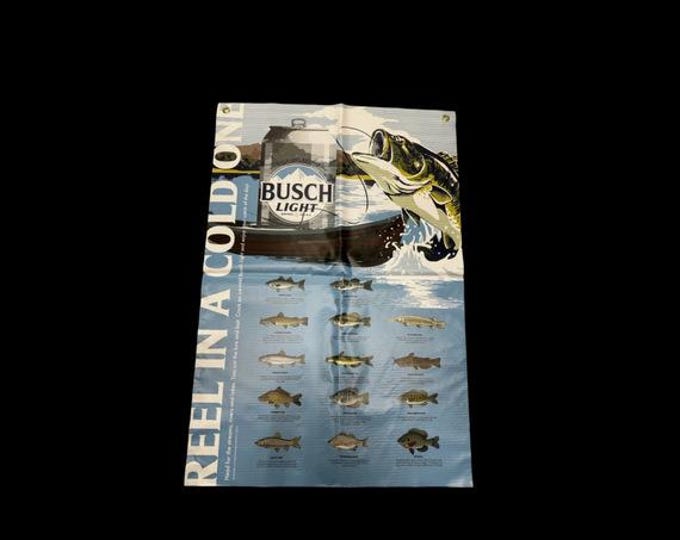 NEW Busch / Busch Lite Reel In A Big One Bass master Freshwater Edition Banner Perfect Mancave gift for him