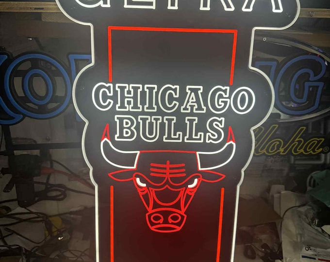 Michelob Ultra Chicago Bulls LED Sign 36x18 – NBA Bar Light Mancave Decor