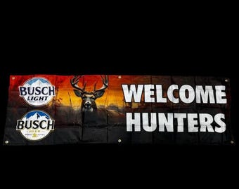 Busch/ Busch Light Logo Beer Welcome Hunters Banner 2x6ft