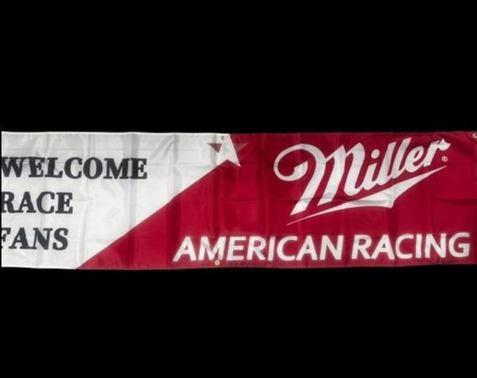 Miller Beer Welcome Race Fans NASCAR Banner Sign 2x8ft Miller American Racing