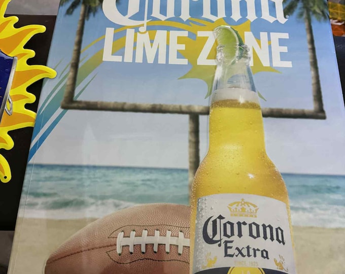 Corona Beer Metal Tin Sign: Lime Zone Bar Decor (24x18)