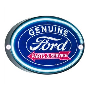 Ford Oval LED “Neon” Sign 16&quot; – Garage, Man Cave, Auto Shop Decor