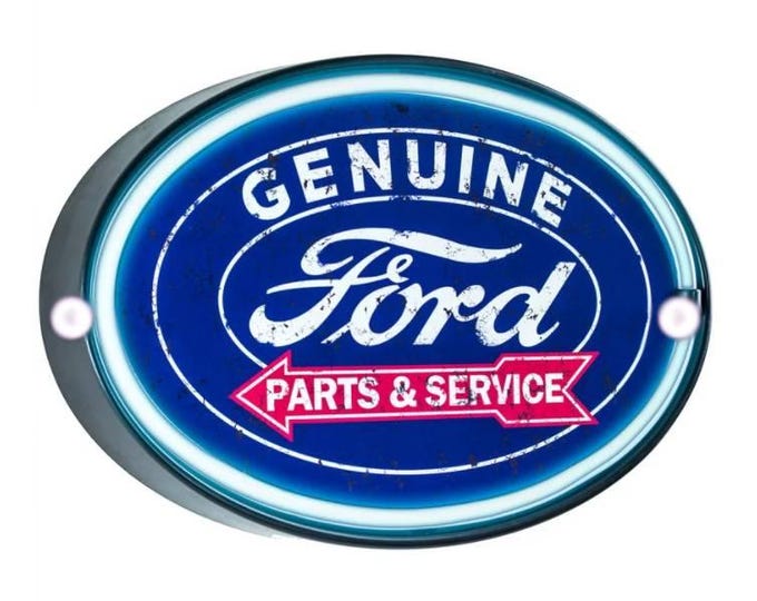 Ford Oval LED “Neon” Sign 16" – Garage, Man Cave, Auto Shop Decor