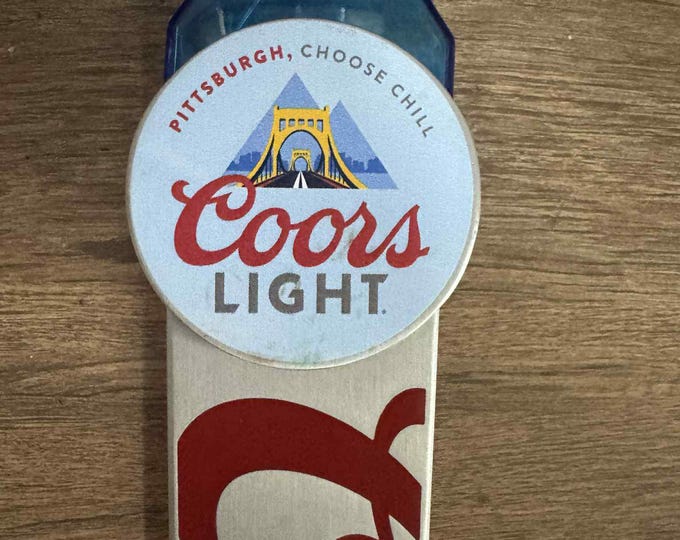 Vintage Coors Light Beer Tap Handle – Pittsburgh Choose Chill Bar Tap Pull – Used Collectible Brewery Advertising