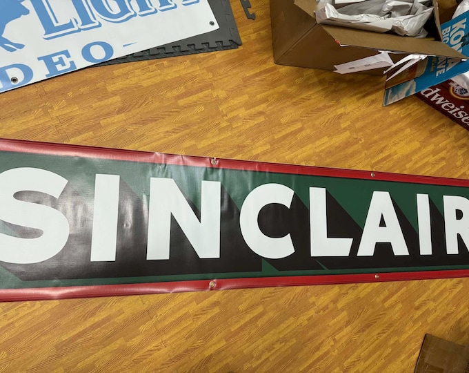 Sinclair Gasoline Extra-Large Garage Banner – 94” x 20” Vintage Dino Gas Station Wall Sign
