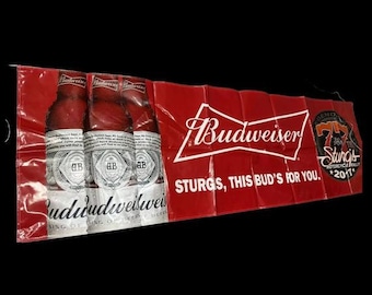 HarleyDavidson , Sturgis Motorcylcle Mancave BUDWIESER STURGIS 75th Biker Rally Banner 3x10ft