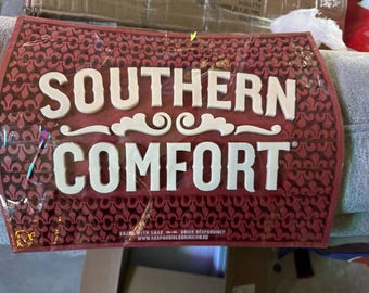 Southern Comfort Bar Mat | Bourbon Whiskey Decor | New Orleans Drink | Home Bar Gift | Man Cave Essential | Bartender Mat