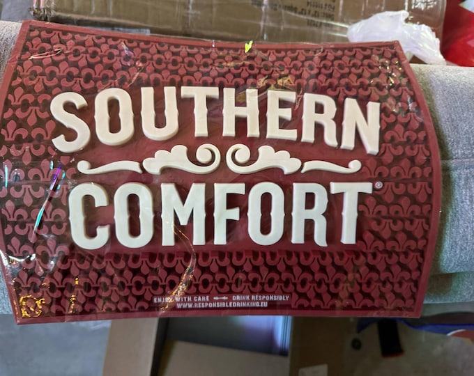 Southern Comfort Bar Mat | Bourbon Whiskey Decor | New Orleans Drink | Home Bar Gift | Man Cave Essential | Bartender Mat