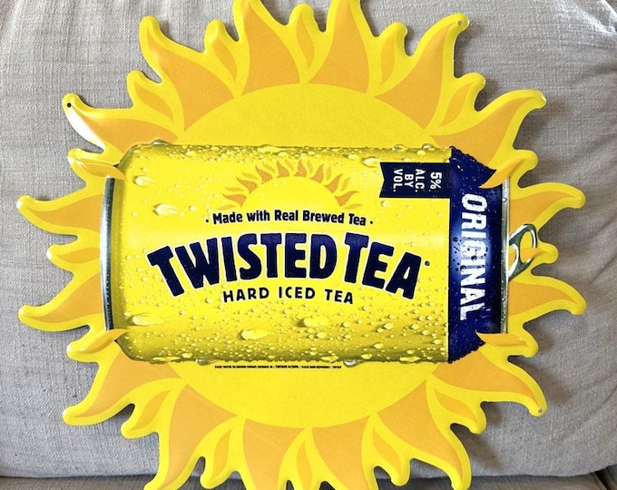 Twisted Tea Metal Sign: Sun Can Design, Bar Decor (17")