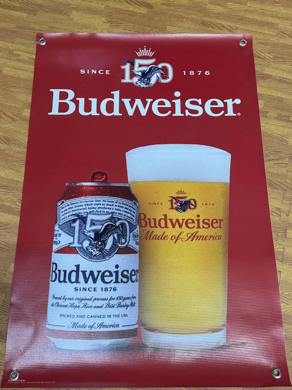 海外ヴィンテージ Budweiser ワックスペーパー　ロールラベル Budweiser 150th Anniversary Vinyl Banner | Celebrate 150 Years of