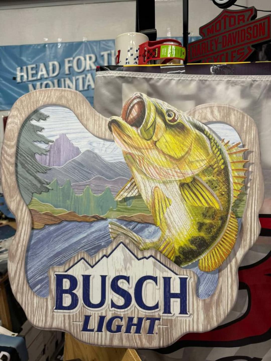 釣り　フィッシング　BUSCH LIGHT 飾り物　オシャレ Busch Light Wood Fishing Sign 23