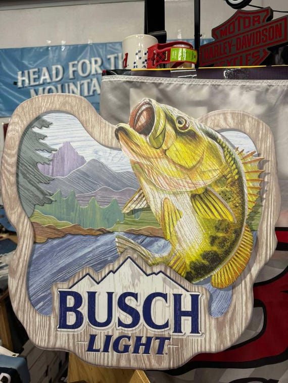 Busch Light Wood Fishing Sign 23