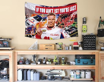 If You Ain’t First, You’re Last 3x5 Ft Flag – Funny Talladega Nights Ricky Bobby Banner for Man Cave or Garage