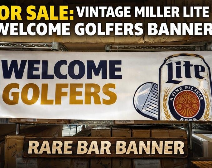 Miller Lite Welcome Golfers Banner 48x14 Vinyl Beer Sign Golf Decor Man Cave Bar Garage Wall Banner Outdoor Decor