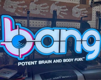 Bang Energy Lighted LED Sign – 27” – Good Working Condition – Bar, Gym, or Man Cave Decor