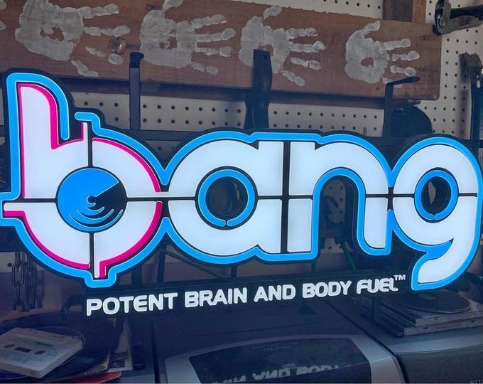 Bang Energy Lighted LED Sign – 27” – Good Working Condition – Bar, Gym, or Man Cave Decor