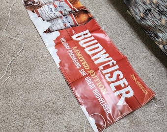 Budweiser Holiday Banner 6 x 2 m - Limited Edition 2014 Beer Werbeschild NOS Man Cave Bar Decor