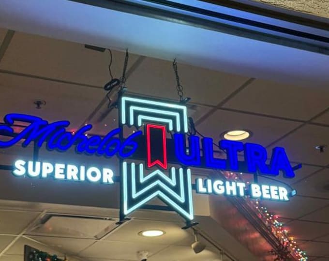 Michelob Ultra LED Bar Sign: Iconic Ribbon Echo Design, 48"