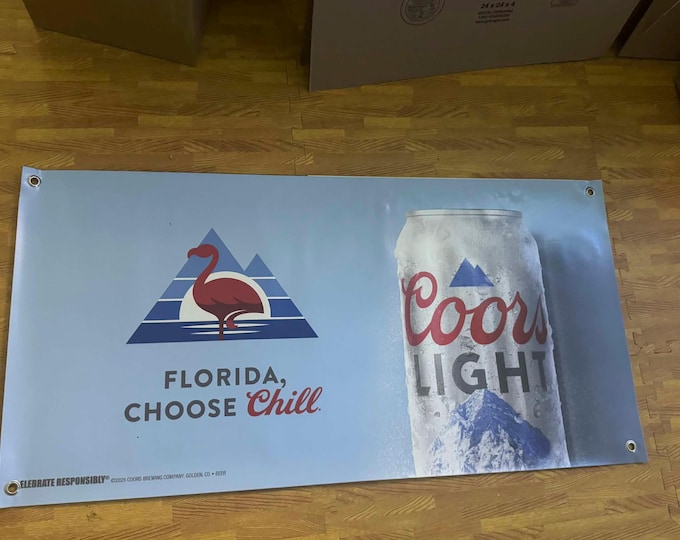 Coors Light Florida Choose Chill Banner 40x20 Bar Mancavedecor Beach Bar Wall Decor