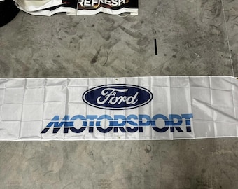 Ford Motorsport Racing Team Garage Banner Man Cave Banner 2x8ft