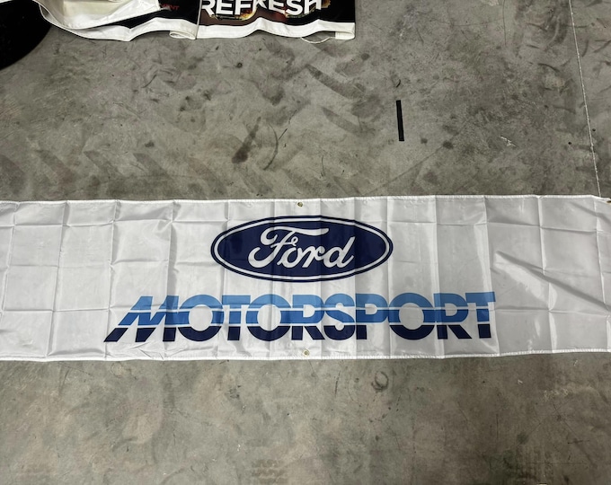Ford Motorsport Racing Team Garage Banner Man Cave Banner 2x8ft
