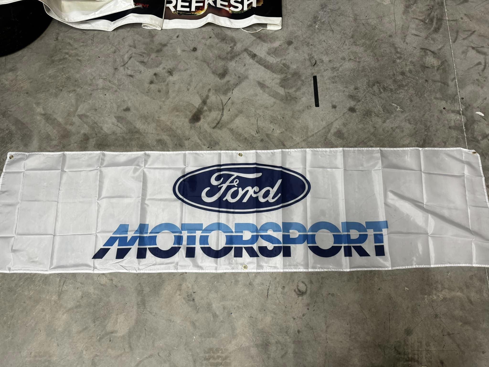 Ford Drag Racing Team Garage Banner – Man Cave Decor – 13oz Material
