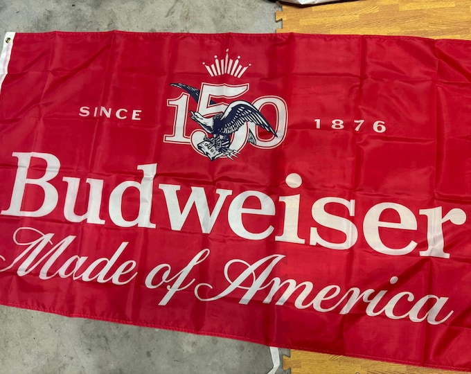 Budweiser 3x5 Flag Made of America Banner Beer Flag Mancavedecor Bar Wall Decor Bud Beer Flag